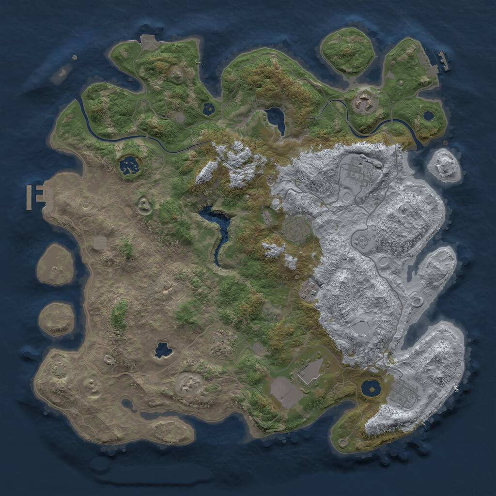 Rust Map: Procedural Map, Size: 4000, Seed: 4579840, 14 Monuments