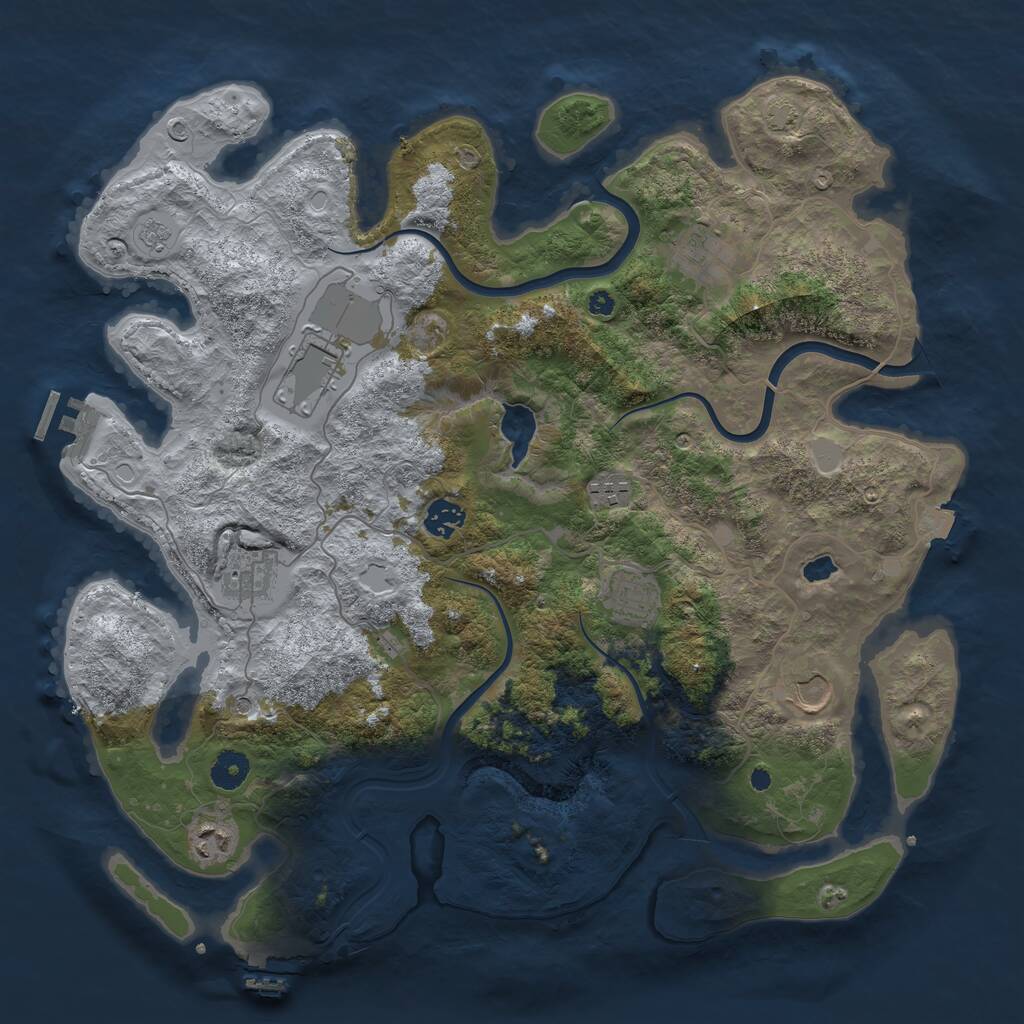 Rust Map: Procedural Map, Size: 4000, Seed: 3687240, 14 Monuments