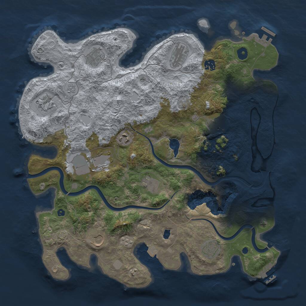 Rust Map: Procedural Map, Size: 4000, Seed: 2303059, 17 Monuments