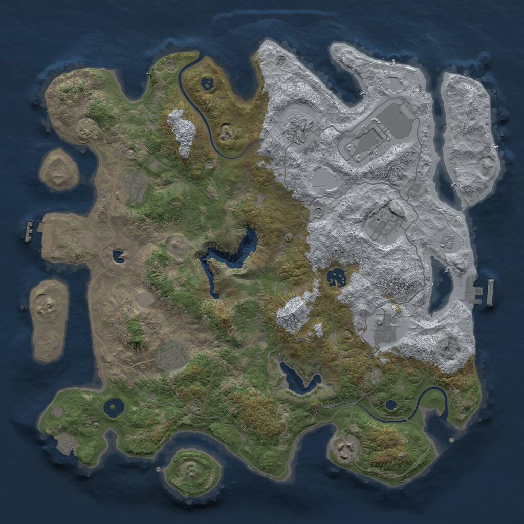 Rust Map: Procedural Map, Size: 4000, Seed: 5130480, 14 Monuments