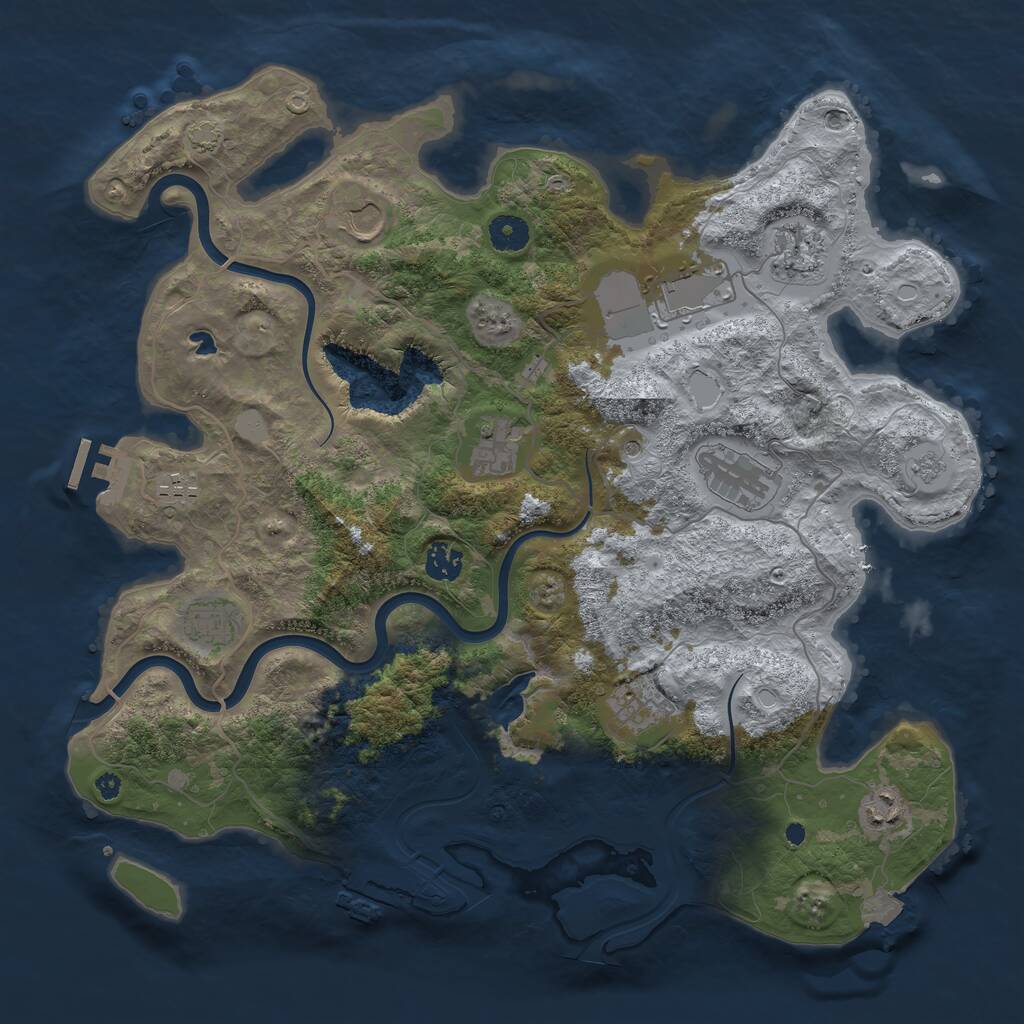 Rust Map: Procedural Map, Size: 4000, Seed: 6076392, 16 Monuments