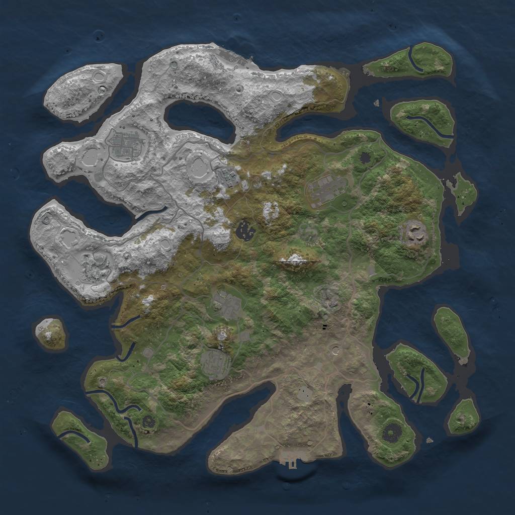 Rust Map: Procedural Map, Size: 4000, Seed: 2066623, 16 Monuments