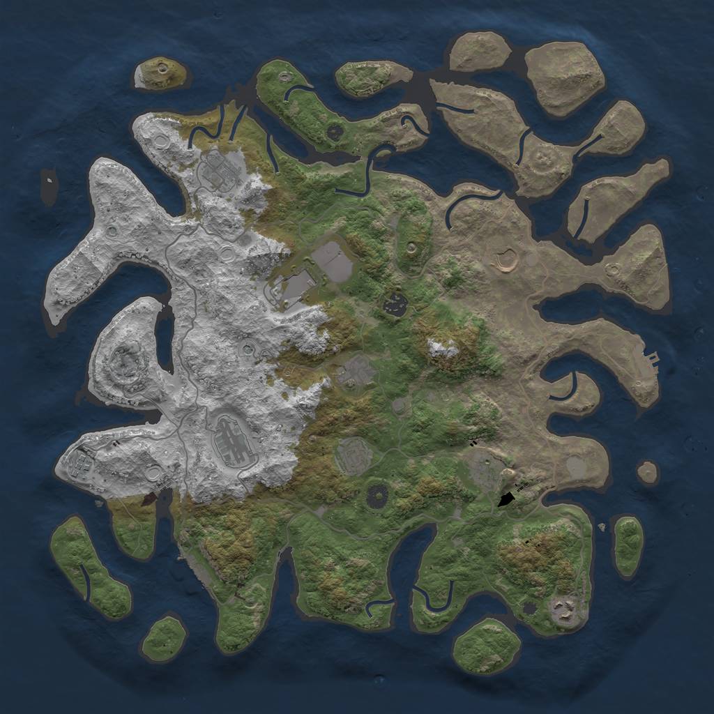 Rust Map: Procedural Map, Size: 4500, Seed: 6297024, 18 Monuments
