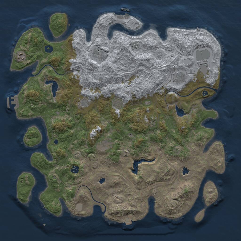 Rust Map: Procedural Map, Size: 4500, Seed: 4755032, 16 Monuments
