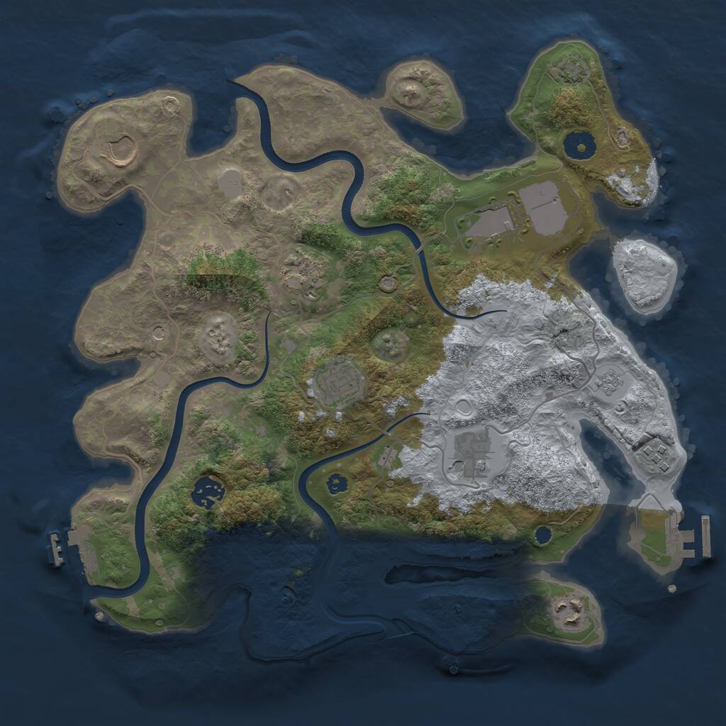 Rust Map: Procedural Map, Size: 3510, Seed: 5286613, 14 Monuments