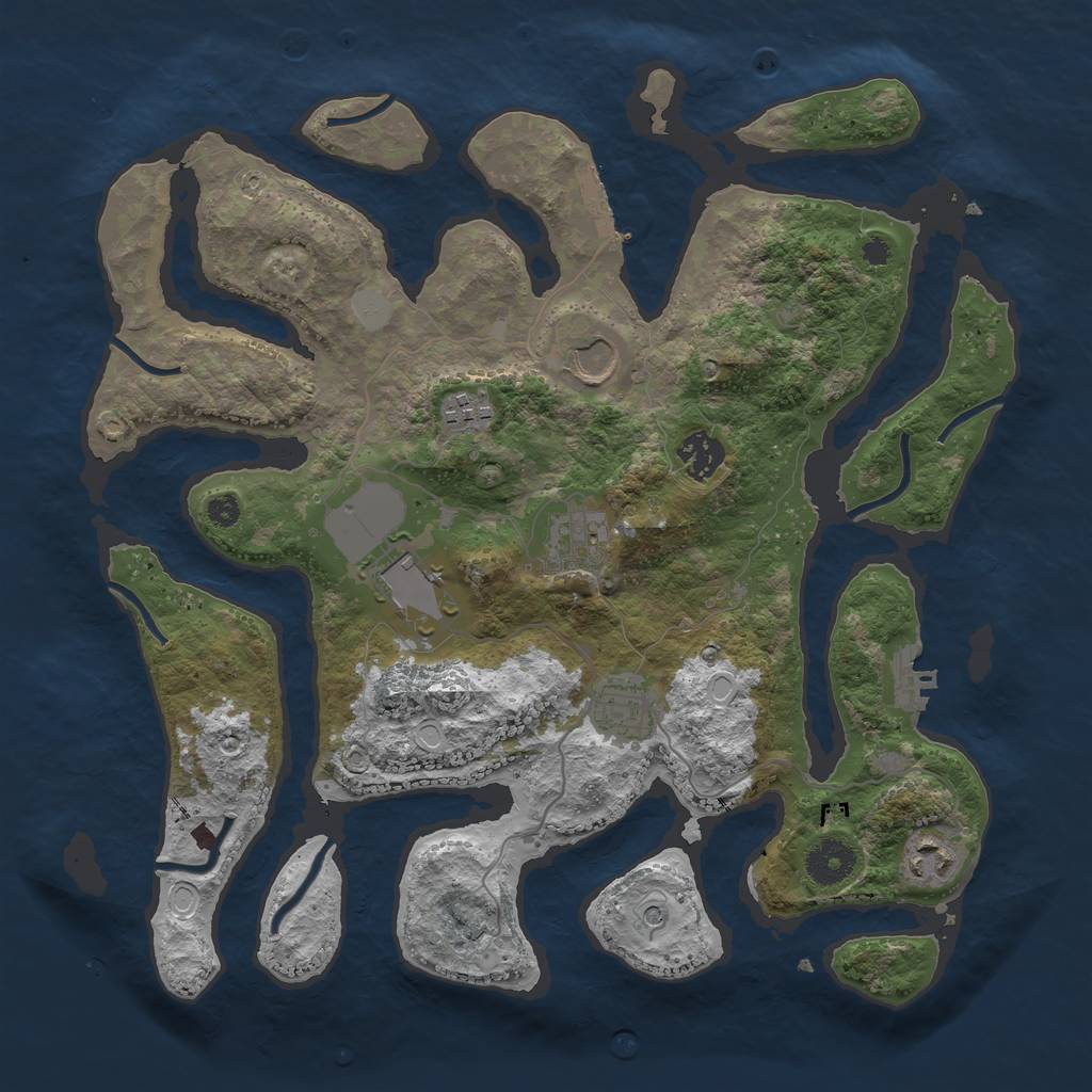 Rust Map: Procedural Map, Size: 3550, Seed: 981567, 15 Monuments