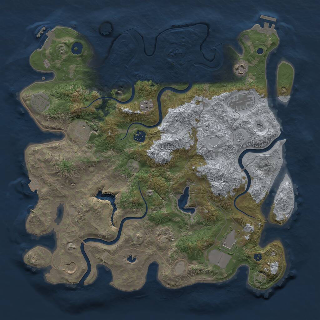 Rust Map: Procedural Map, Size: 4000, Seed: 550786, 15 Monuments