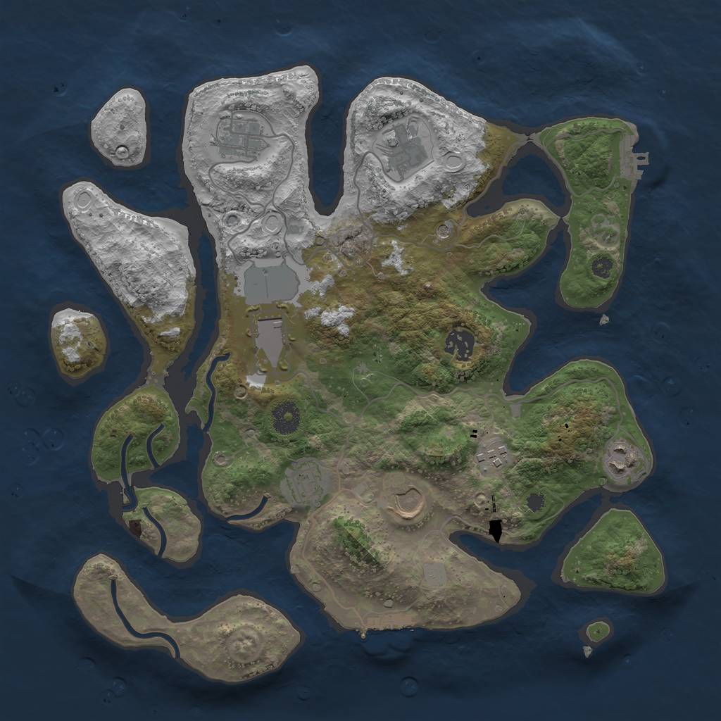 Rust Map: Procedural Map, Size: 3510, Seed: 256526, 16 Monuments