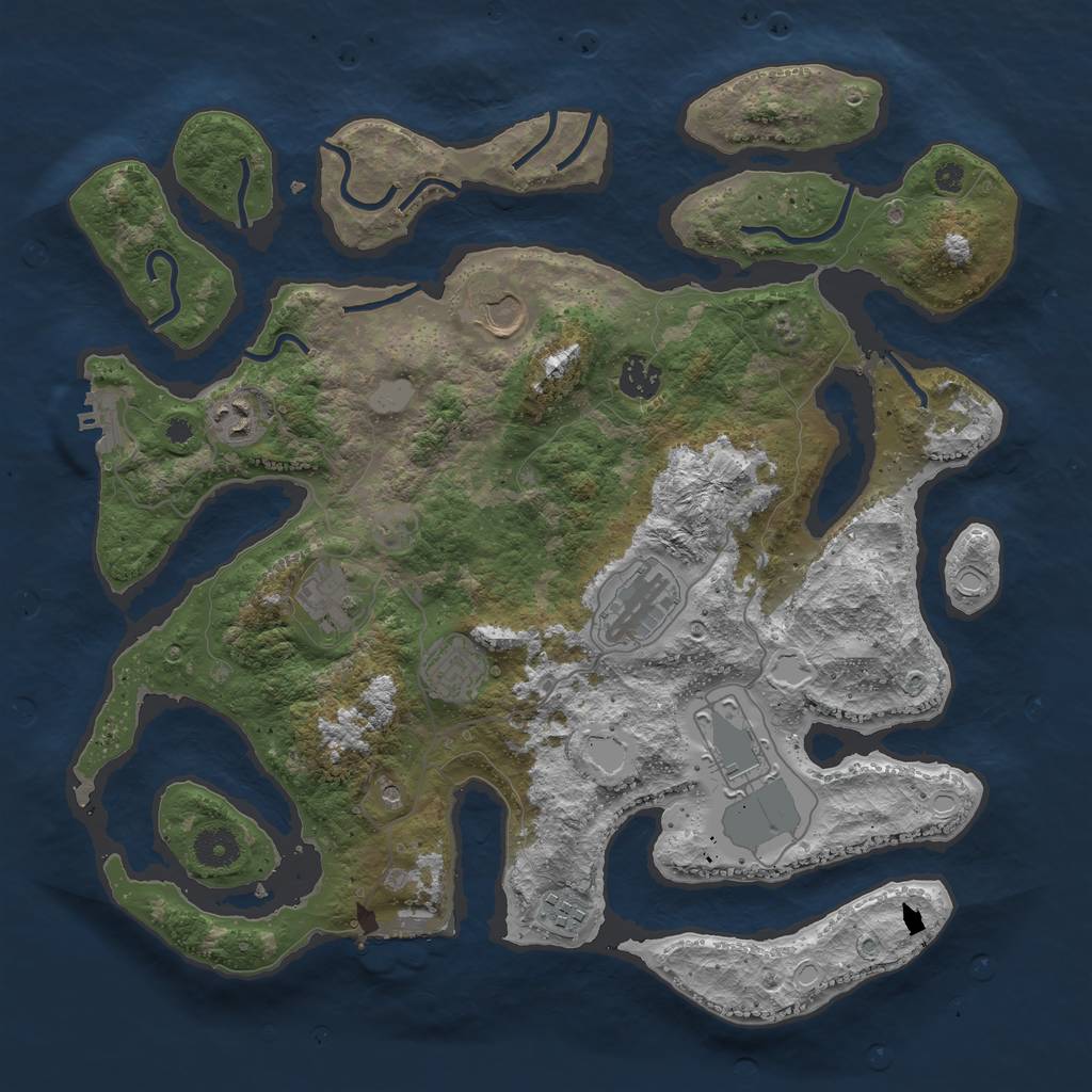 Rust Map: Procedural Map, Size: 3850, Seed: 1826420001, 16 Monuments