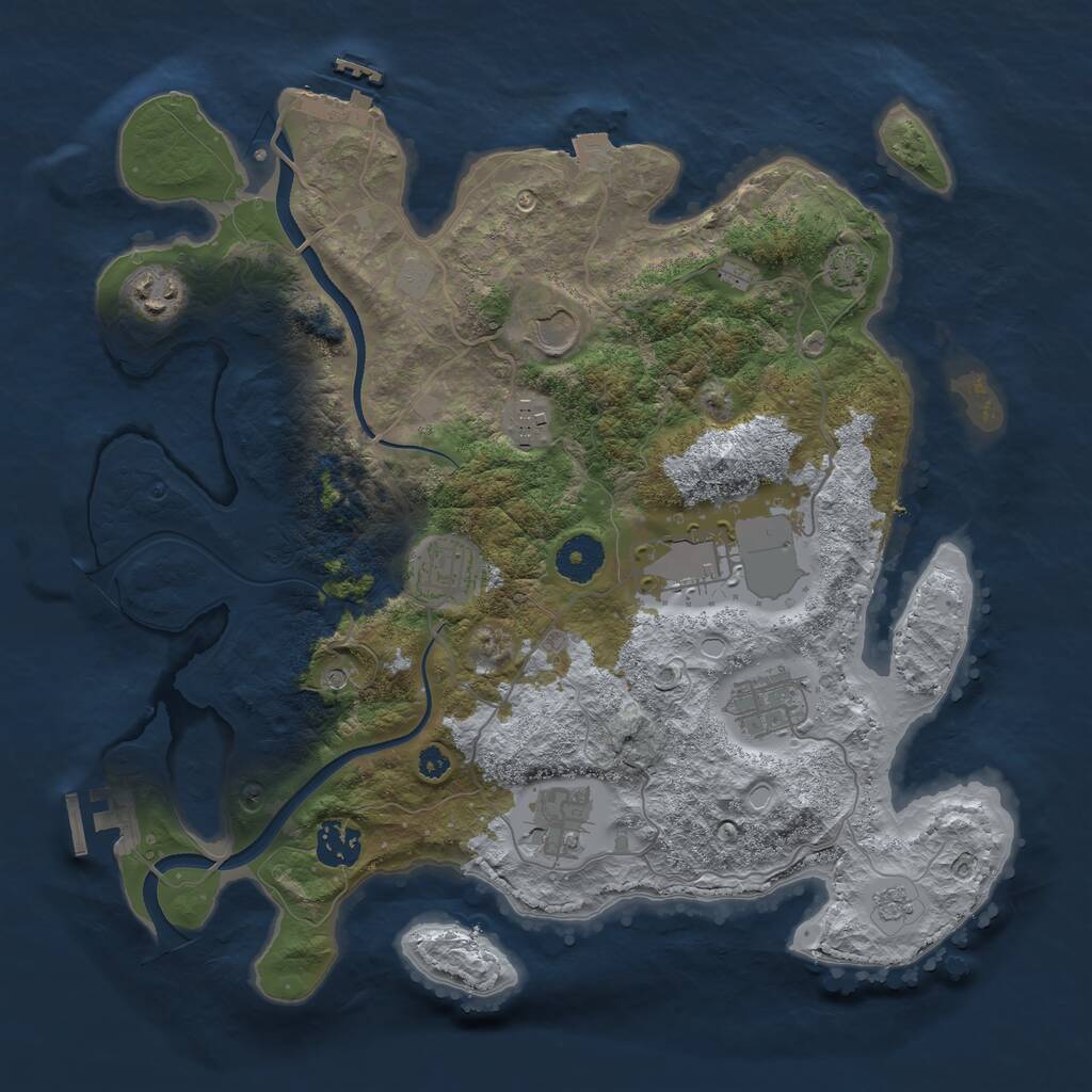 Rust Map: Procedural Map, Size: 3510, Seed: 932823, 14 Monuments