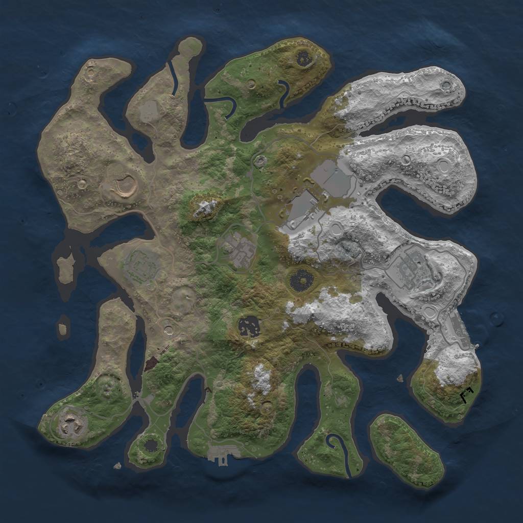 Rust Map: Procedural Map, Size: 3500, Seed: 180997, 15 Monuments