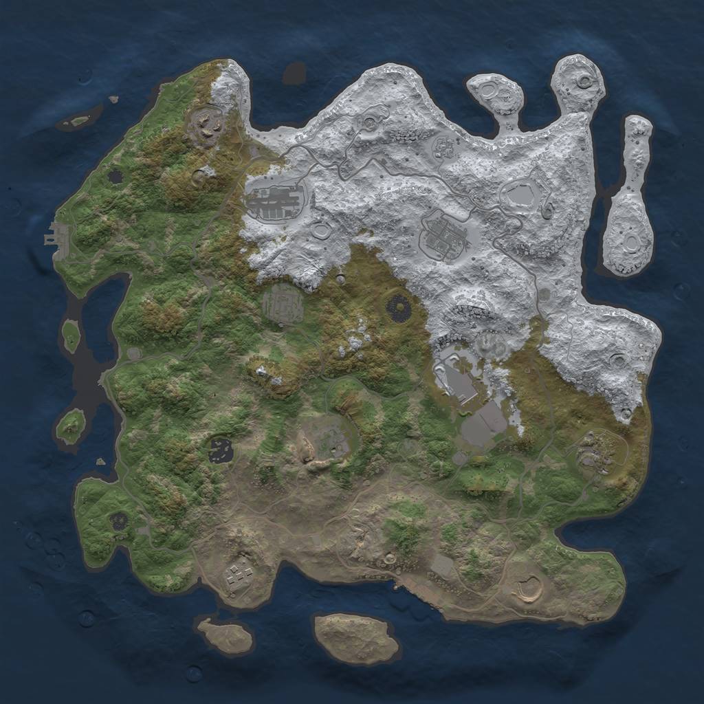 Rust Map: Procedural Map, Size: 4000, Seed: 1209600, 19 Monuments