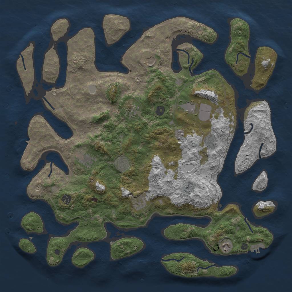 Rust Map: Procedural Map, Size: 4500, Seed: 411971, 18 Monuments