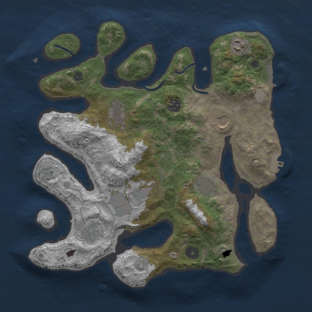 Rust Map: Procedural Map, Size: 3500, Seed: 787579082, 16 Monuments