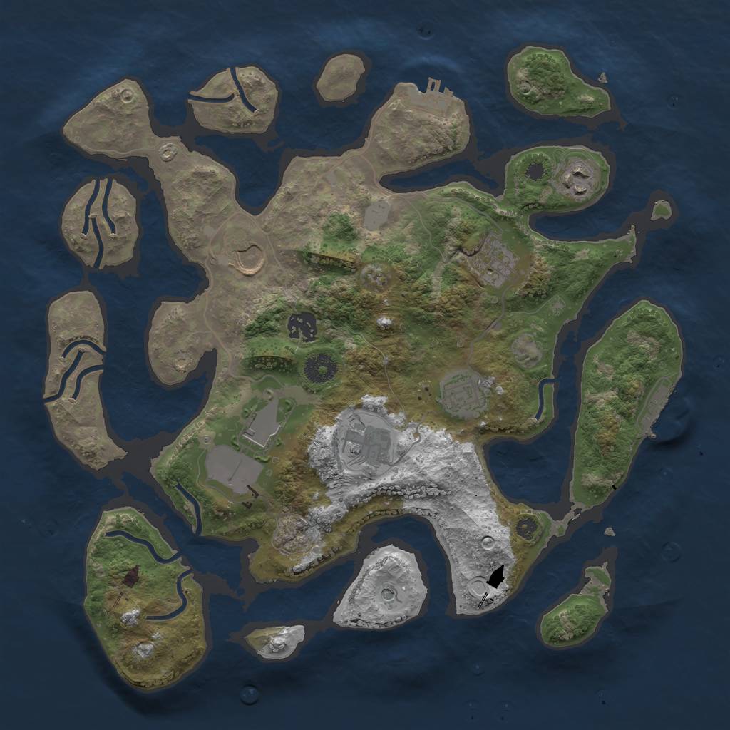 Rust Map: Procedural Map, Size: 3550, Seed: 188307, 15 Monuments