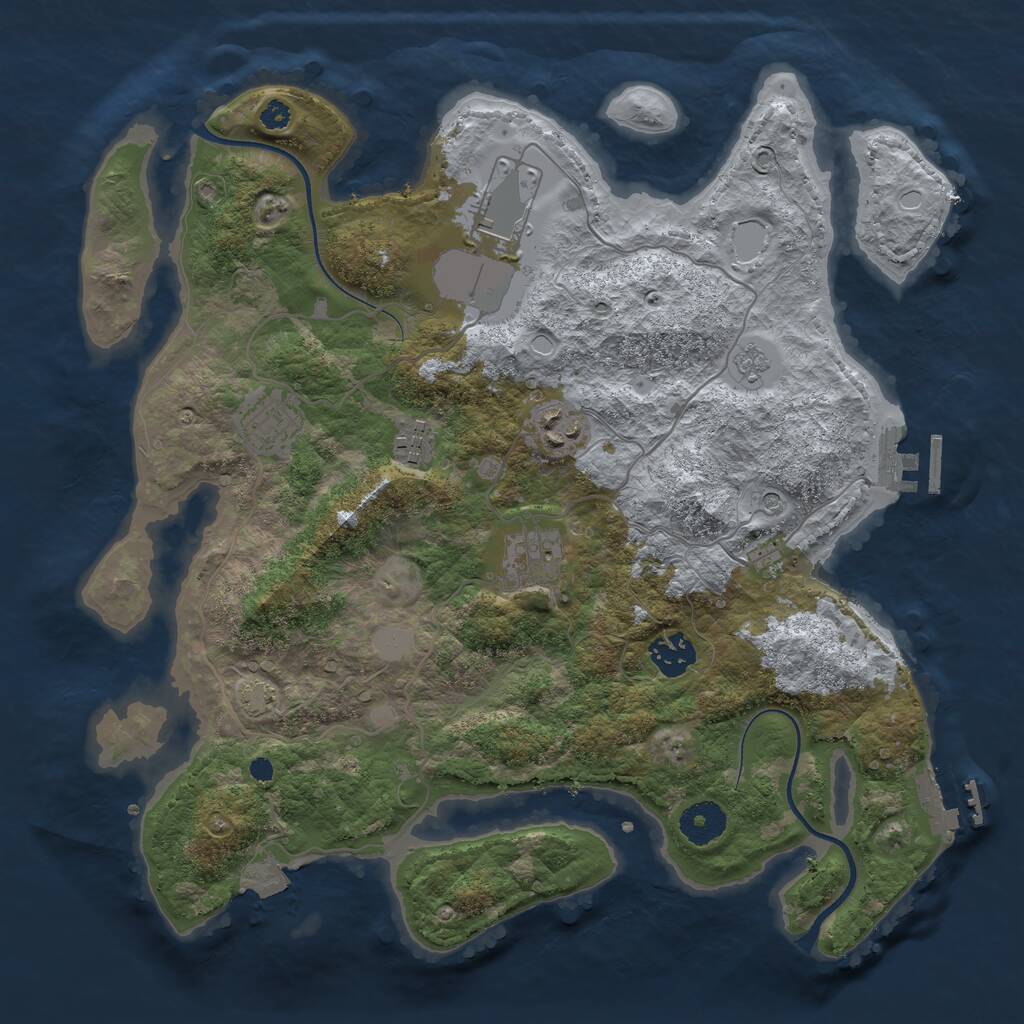 Rust Map: Procedural Map, Size: 3510, Seed: 4715241, 12 Monuments