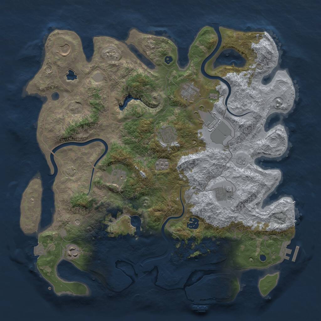 Rust Map: Procedural Map, Size: 4000, Seed: 5161483, 15 Monuments