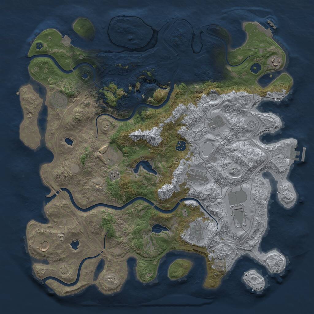 Rust Map: Procedural Map, Size: 4500, Seed: 706121477, 16 Monuments