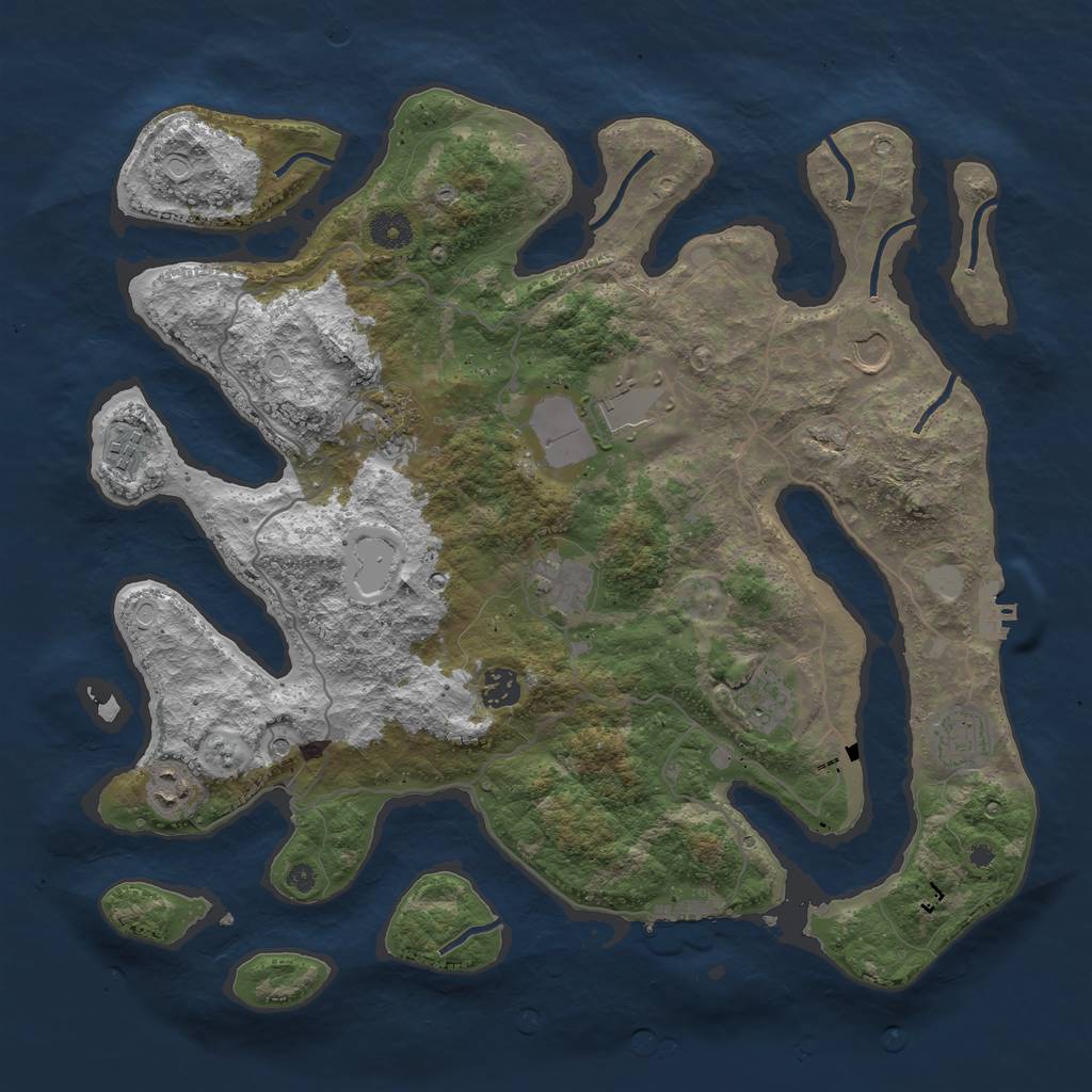 Rust Map: Procedural Map, Size: 4000, Seed: 979000, 17 Monuments