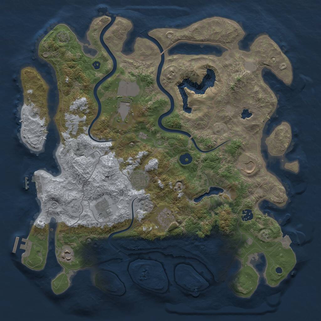 Rust Map: Procedural Map, Size: 4000, Seed: 403899258, 14 Monuments