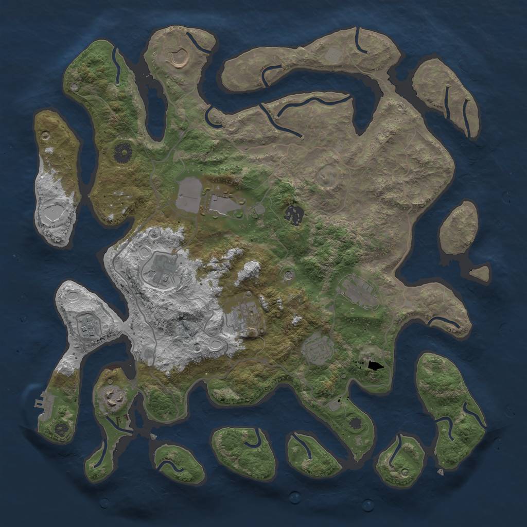 Rust Map: Procedural Map, Size: 4000, Seed: 403899258, 16 Monuments