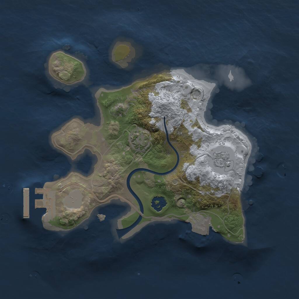 Rust Map: Procedural Map, Size: 2000, Seed: 123, 4 Monuments