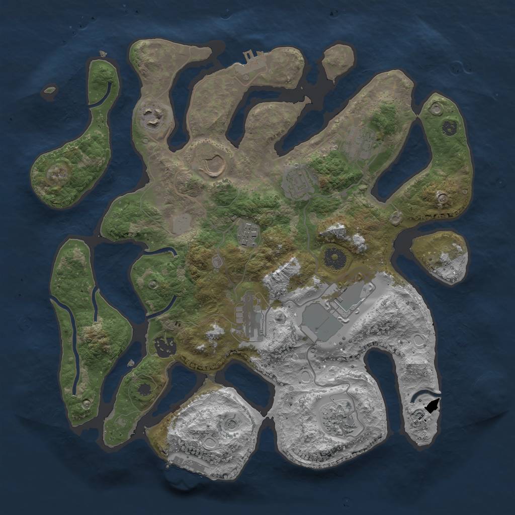 Rust Map: Procedural Map, Size: 3500, Seed: 239470, 17 Monuments