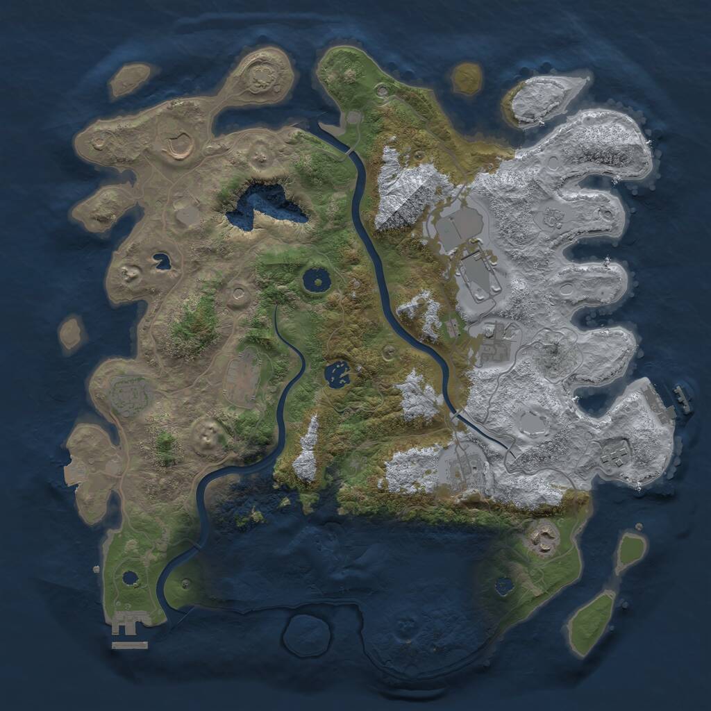 Rust Map: Procedural Map, Size: 4000, Seed: 353986, 15 Monuments
