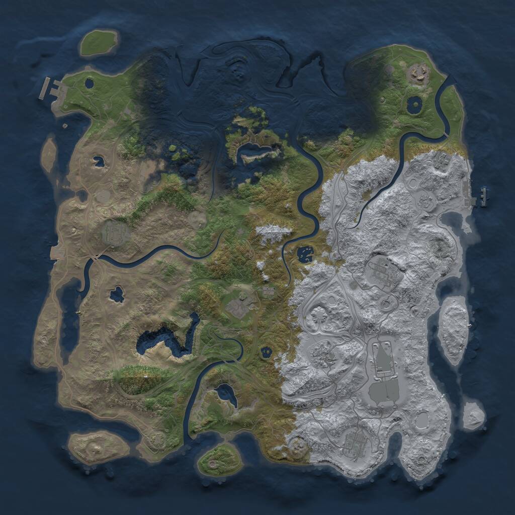 Rust Map: Procedural Map, Size: 4500, Seed: 2010787, 16 Monuments