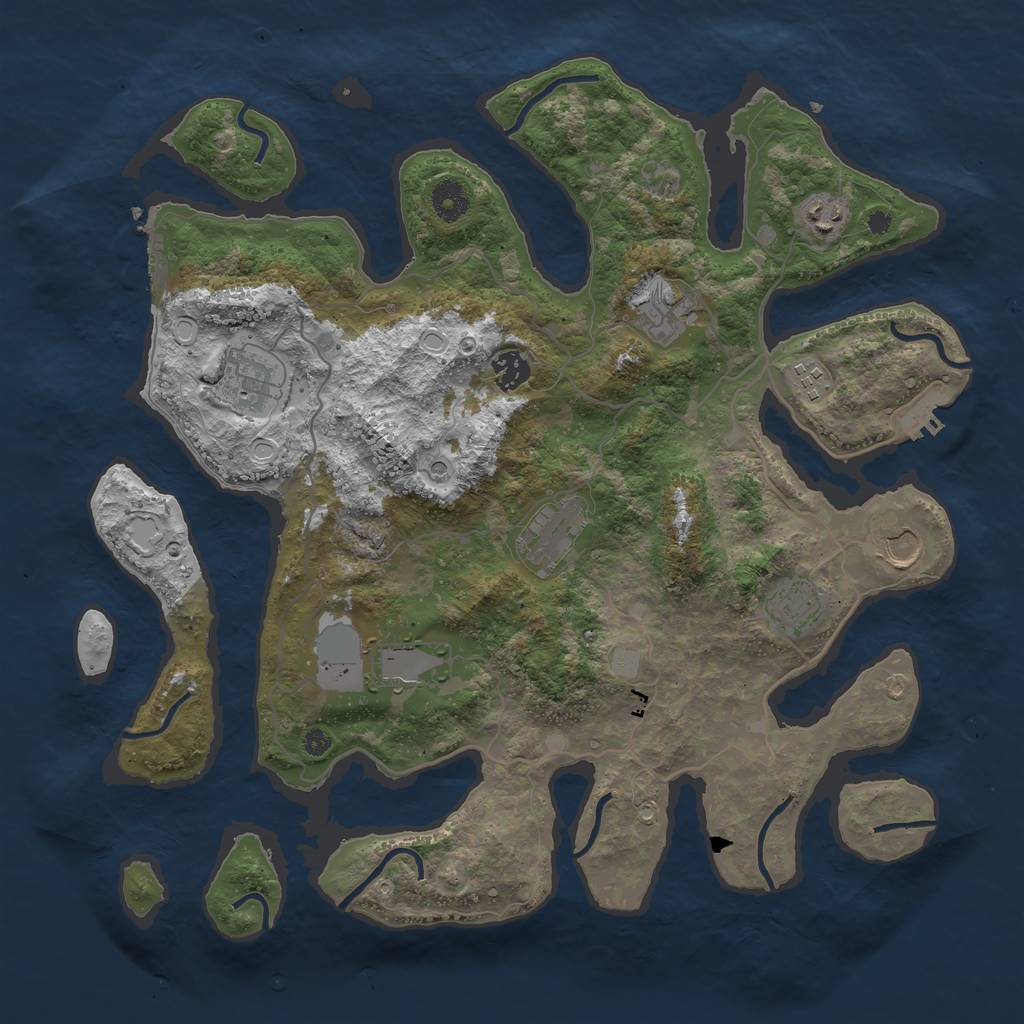 Rust Map: Procedural Map, Size: 4000, Seed: 267968, 17 Monuments