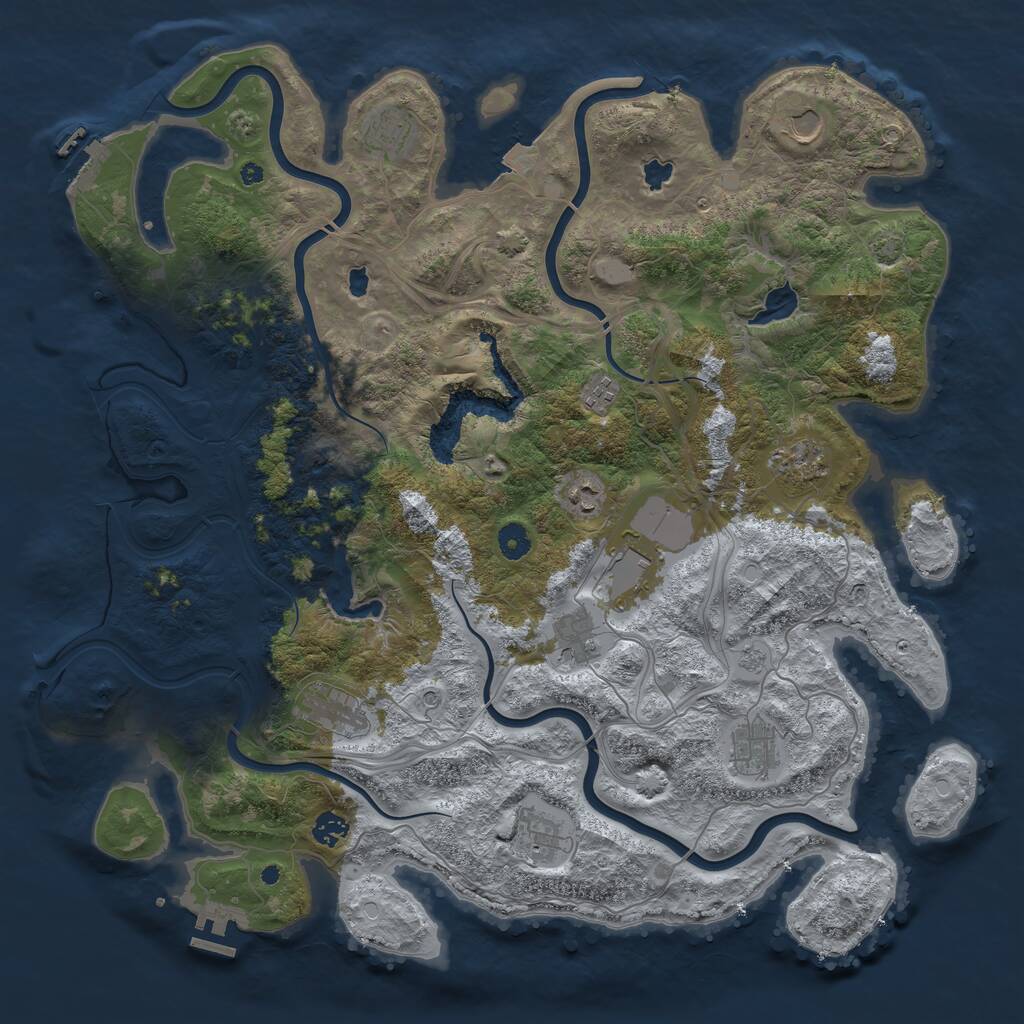 Rust Map: Procedural Map, Size: 4500, Seed: 3510799, 17 Monuments