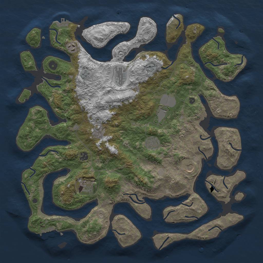 Rust Map: Procedural Map, Size: 4500, Seed: 2012055, 17 Monuments