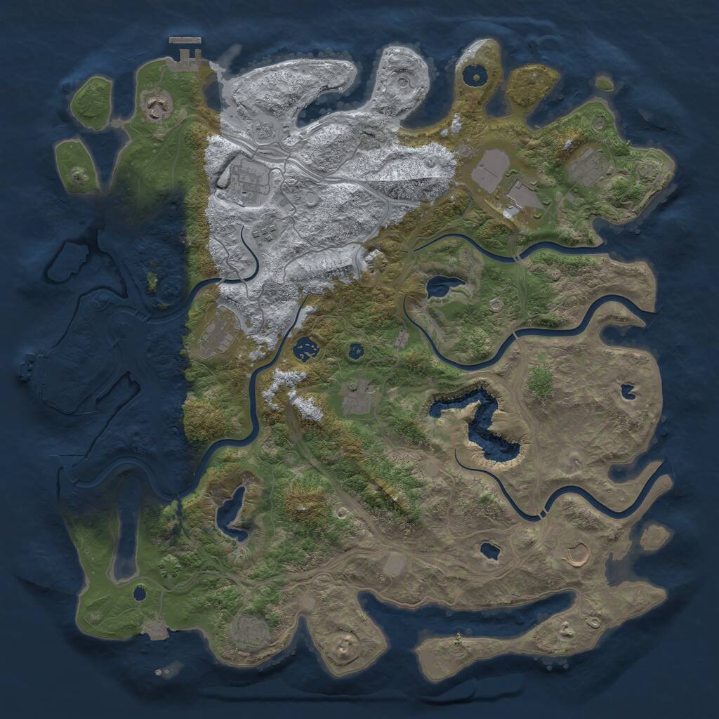Rust Map: Procedural Map, Size: 4500, Seed: 2012055, 16 Monuments