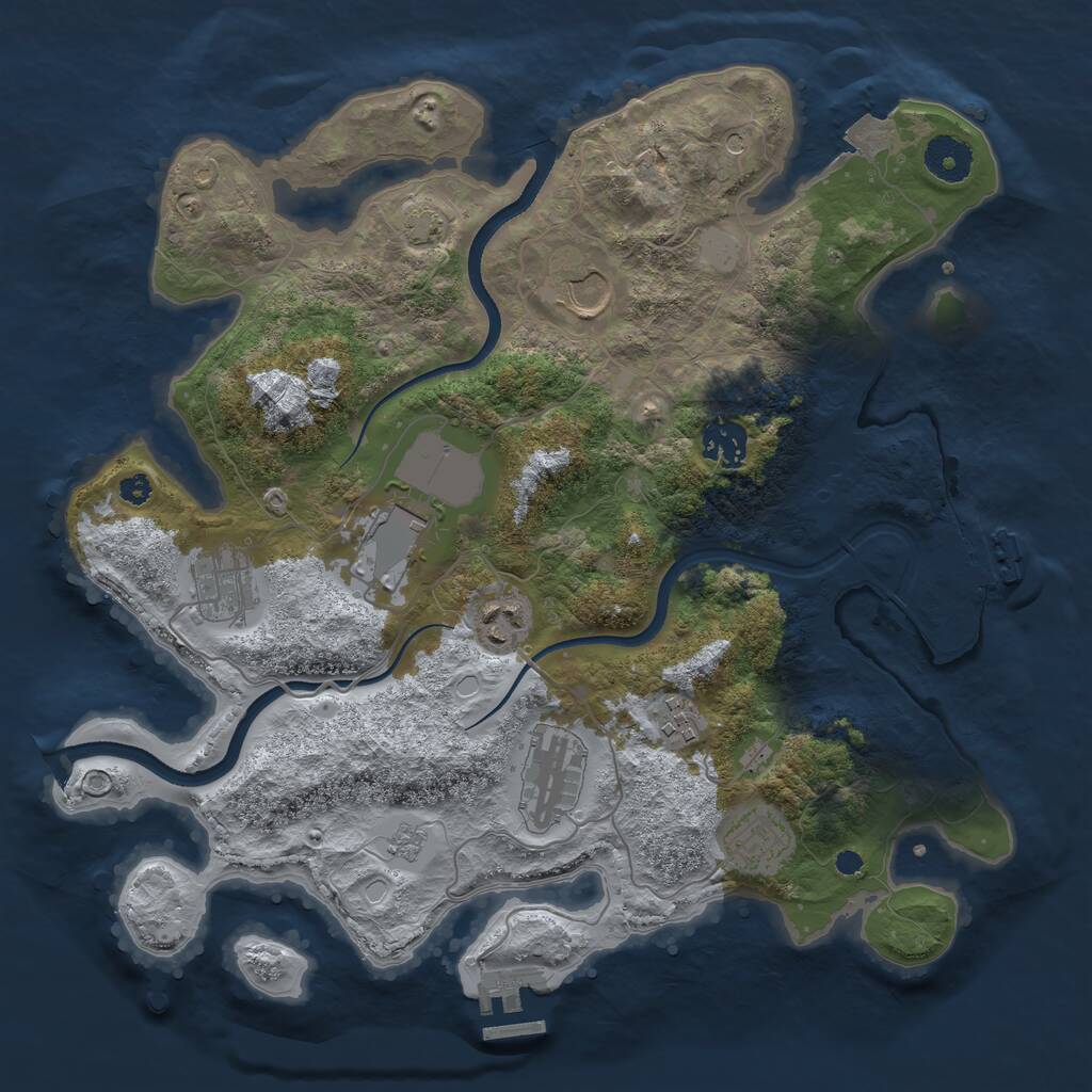 Rust Map: Procedural Map, Size: 3500, Seed: 1712748, 14 Monuments