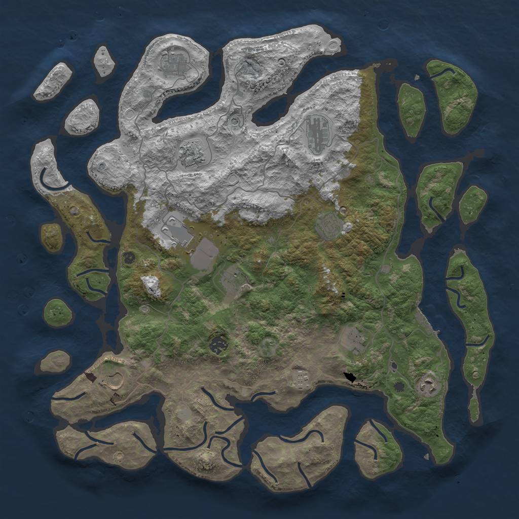Rust Map: Procedural Map, Size: 4500, Seed: 5471579, 18 Monuments