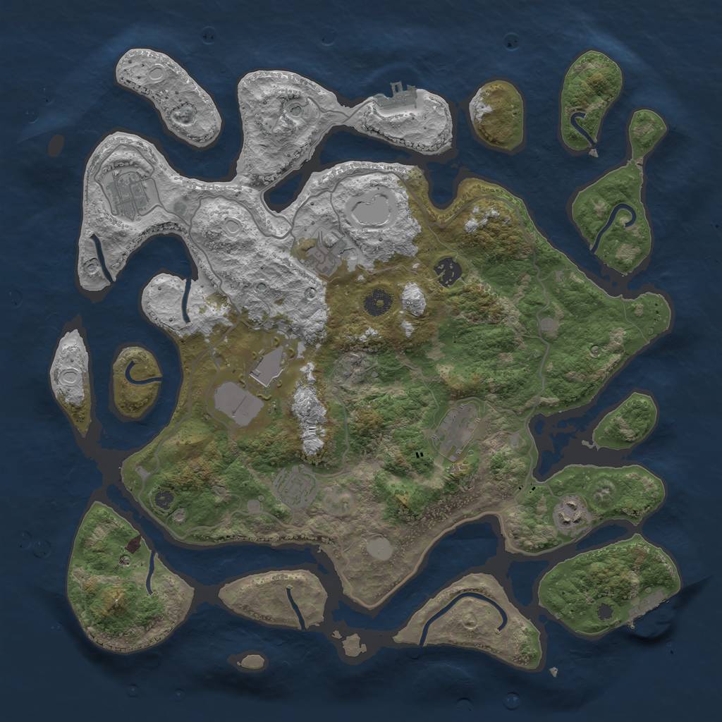 Rust Map: Procedural Map, Size: 4000, Seed: 1241737192, 15 Monuments