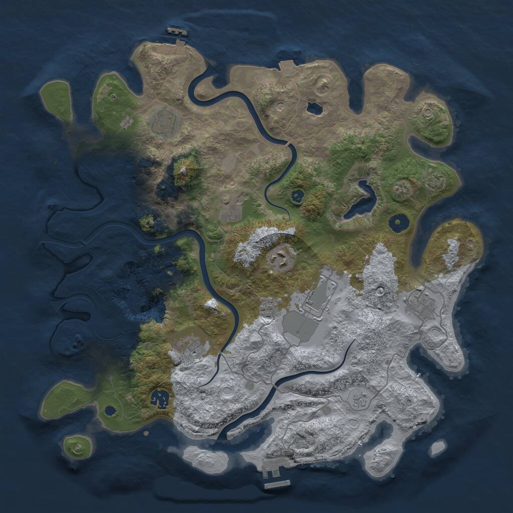 Rust Map: Procedural Map, Size: 4000, Seed: 769109, 14 Monuments