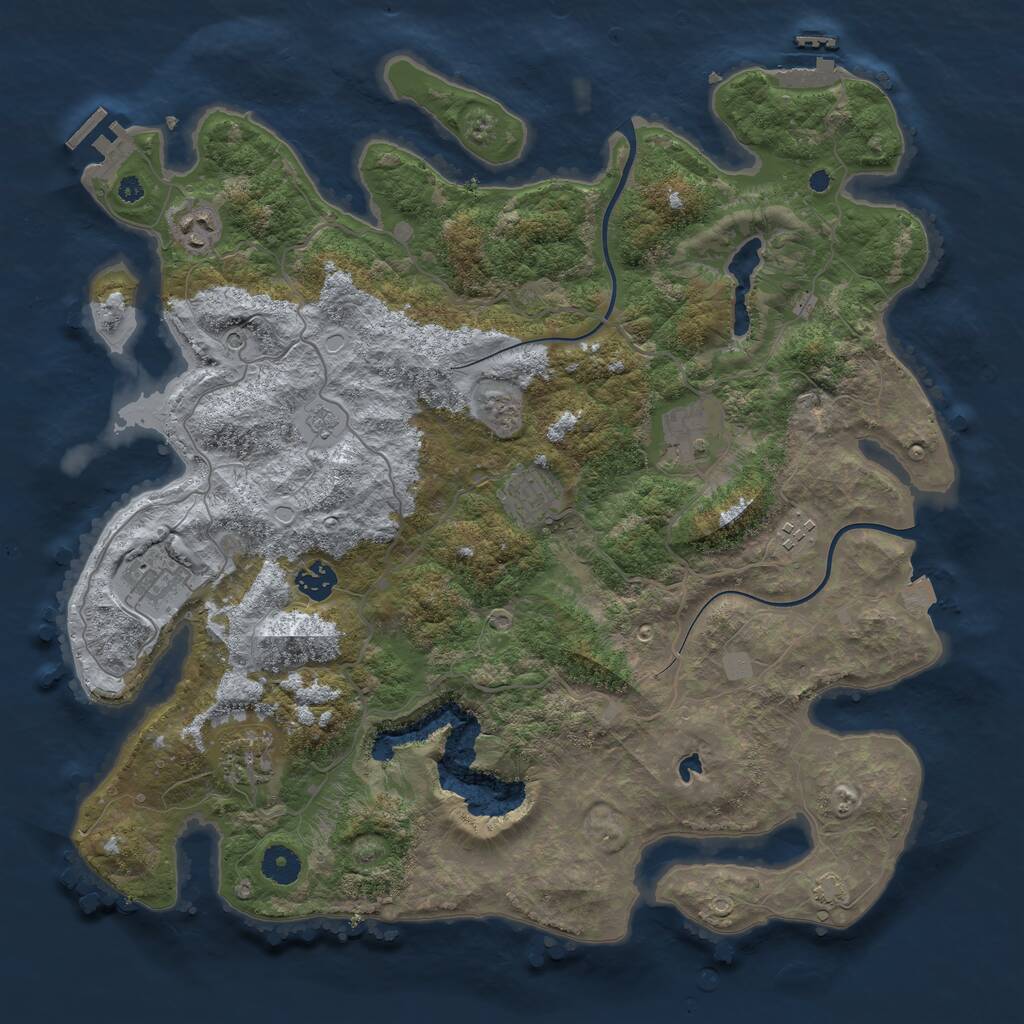 Rust Map: Procedural Map, Size: 4000, Seed: 219, 13 Monuments