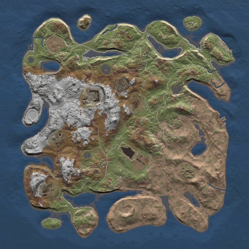 Rust Map: Procedural Map, Size: 4000, Seed: 219, 16 Monuments