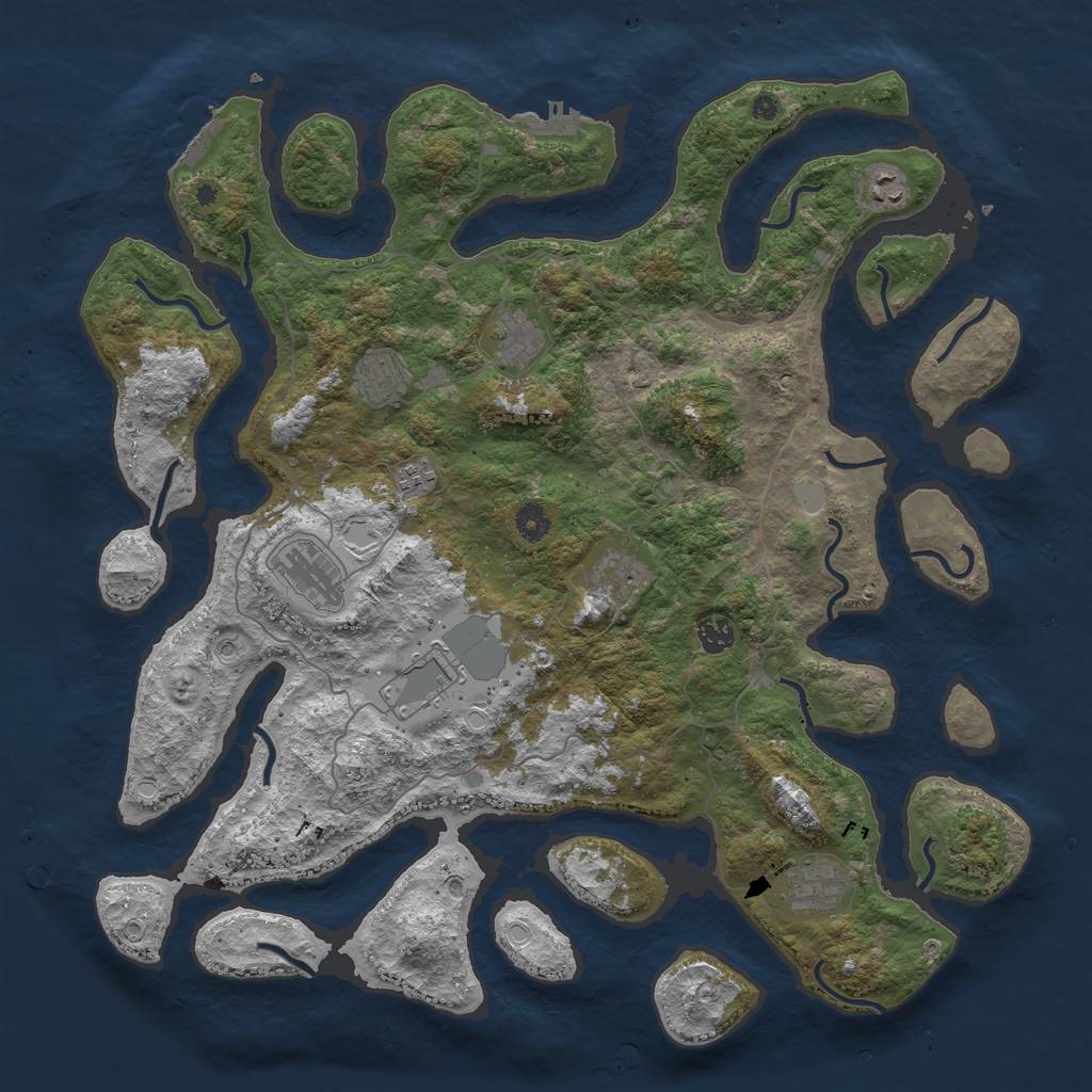 Rust Map: Procedural Map, Size: 4500, Seed: 2120339, 17 Monuments