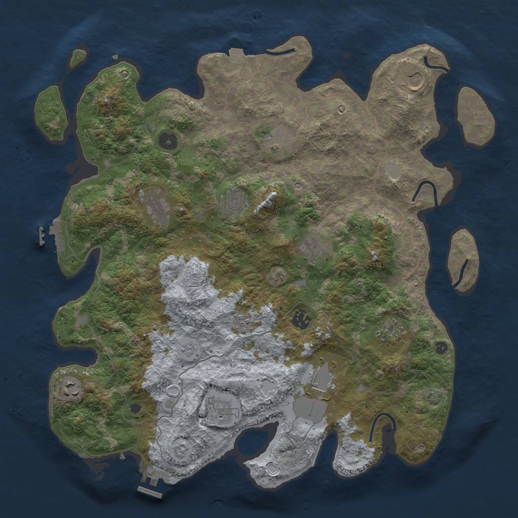 Rust Map: Procedural Map, Size: 4200, Seed: 73, 19 Monuments
