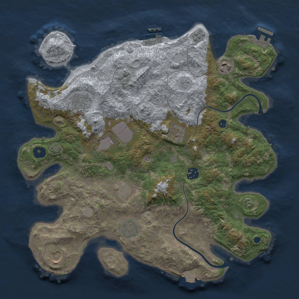 Rust Map: Procedural Map, Size: 3700, Seed: 1778952594, 15 Monuments