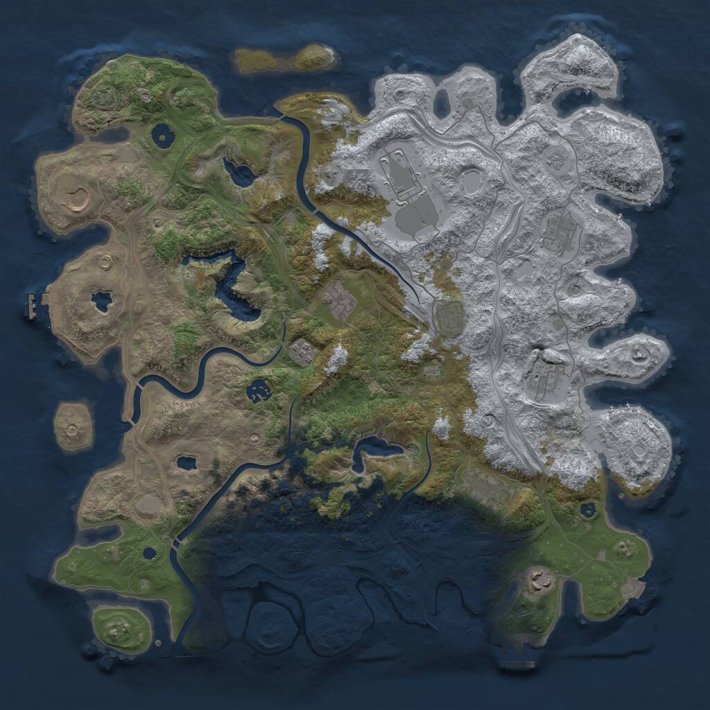 Rust Map: Procedural Map, Size: 4500, Seed: 4794726, 16 Monuments
