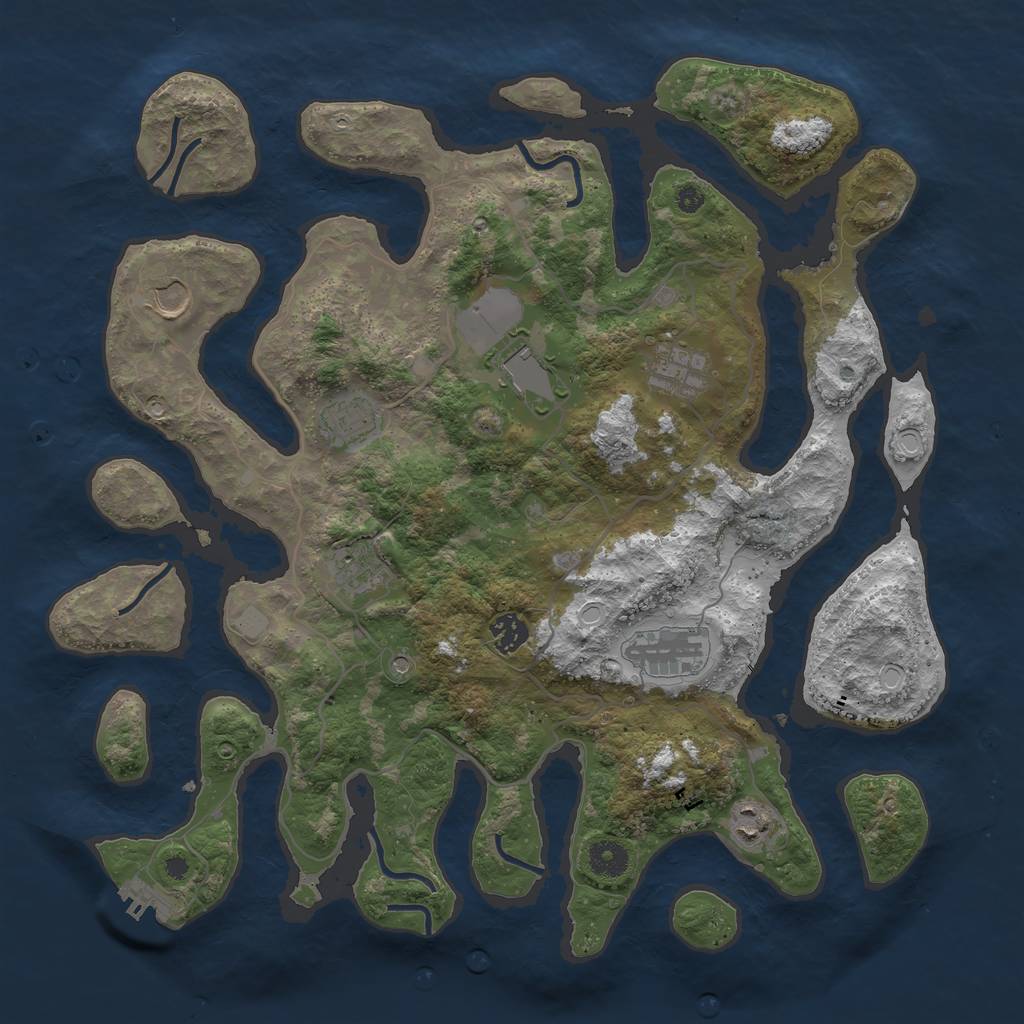 Rust Map: Procedural Map, Size: 4000, Seed: 1361512726, 15 Monuments