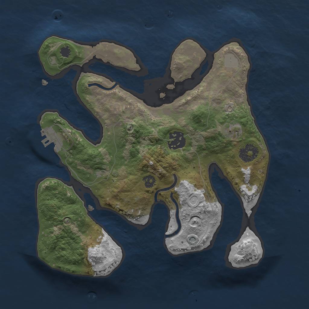 Rust Map: Procedural Map, Size: 2500, Seed: 1438870468, 7 Monuments
