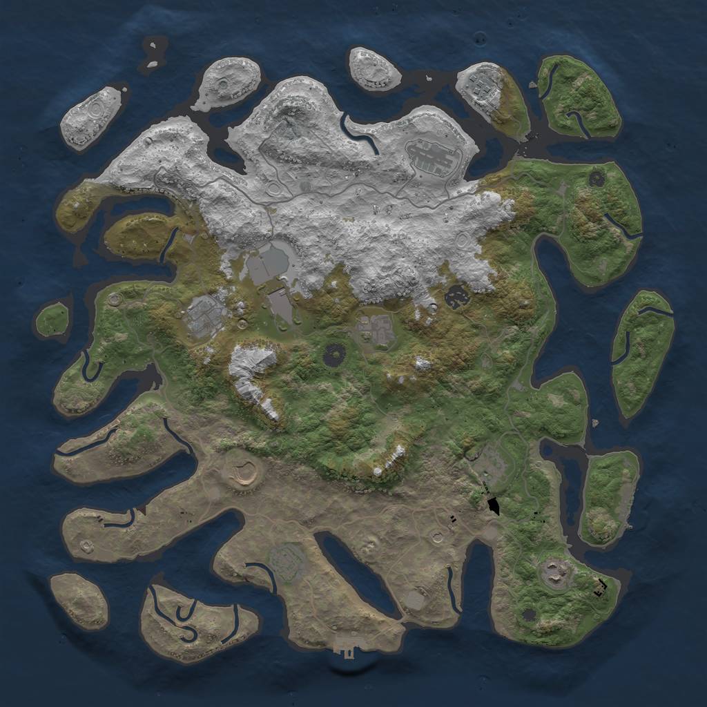 Rust Map: Procedural Map, Size: 4500, Seed: 6454030, 18 Monuments