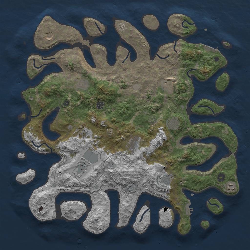 Rust Map: Procedural Map, Size: 4500, Seed: 4769825, 19 Monuments