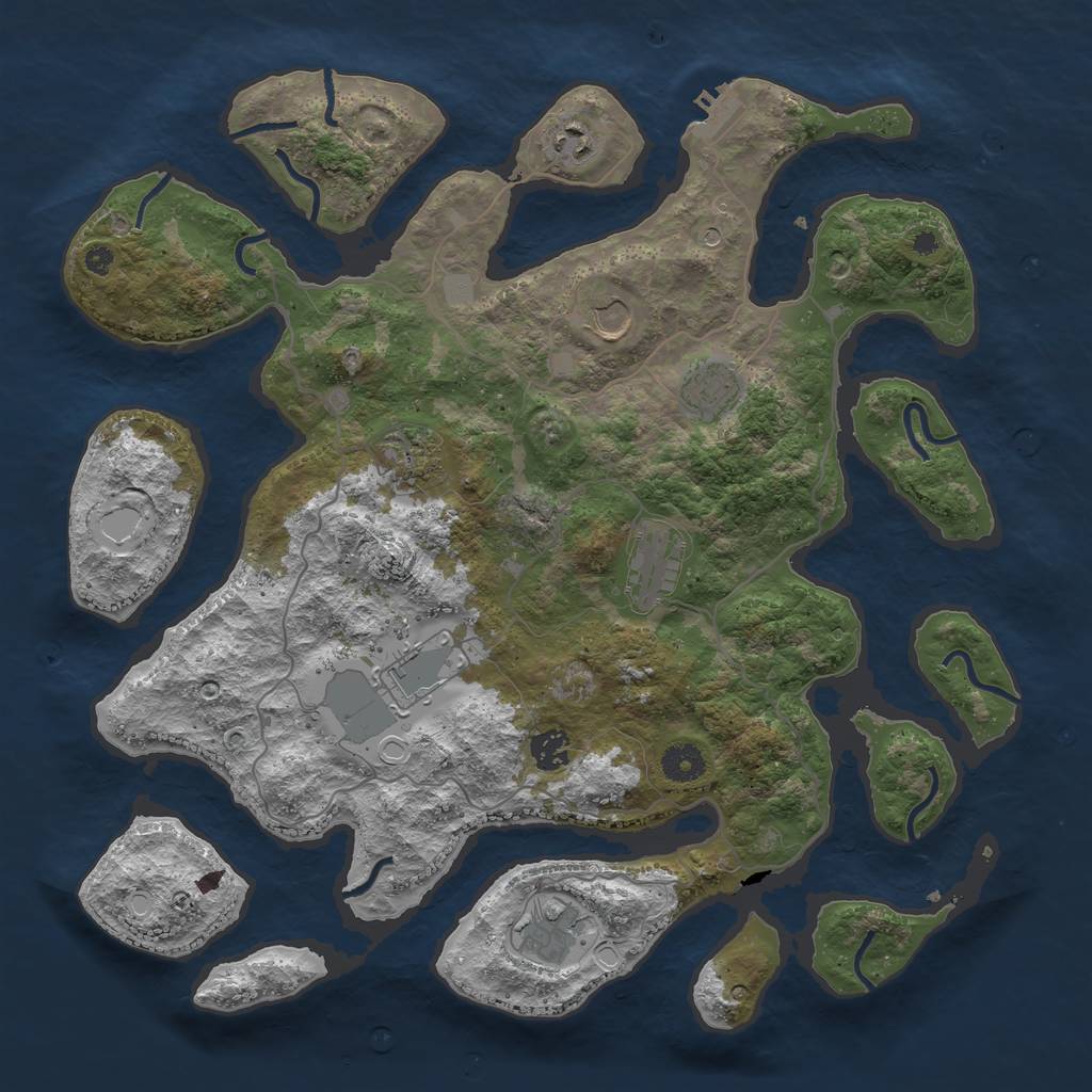 Rust Map: Procedural Map, Size: 4000, Seed: 60, 15 Monuments