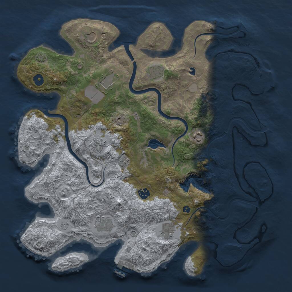 Rust Map: Procedural Map, Size: 4000, Seed: 60, 15 Monuments