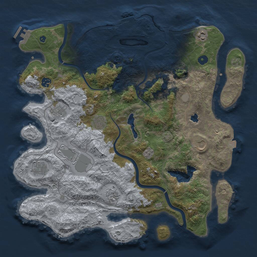 Rust Map: Procedural Map, Size: 4000, Seed: 486036, 15 Monuments